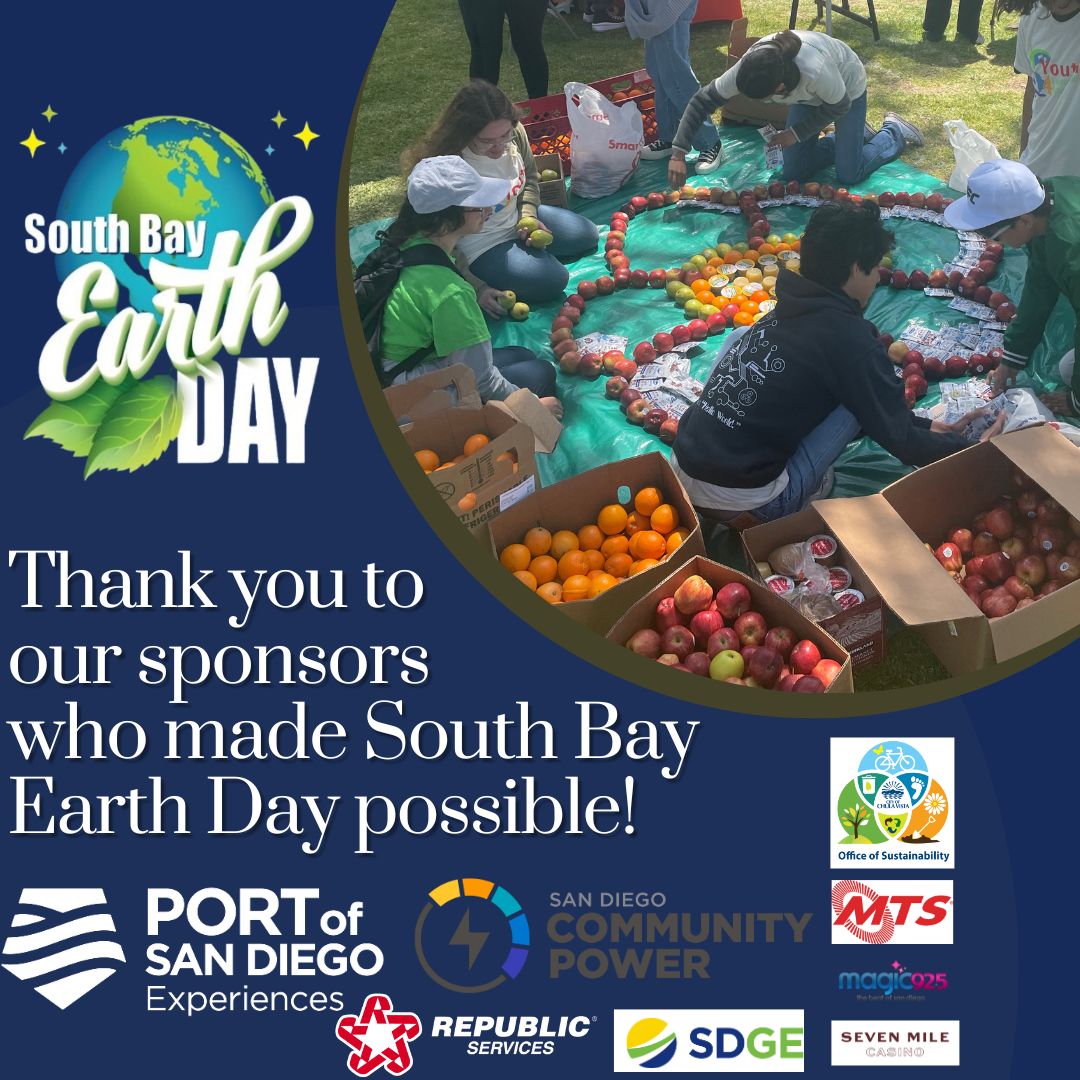 thinkchulavista's tweet image. Thank you to everyone who came out and made #ChulaVista South Bay Earth Day such a great event. A huge thanks to @portofsandiego @SDCommunityPwr @RepublicService @SDGE @SevenMileCasino @magic925 @sdmts! Can’t wait to do it again, next year.