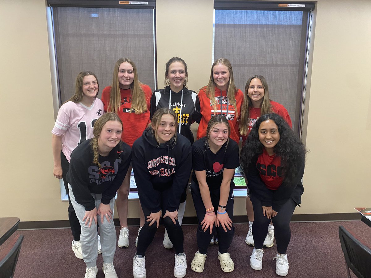 This weekend we were able to get about half of our 2023 commits and their families on campus for the day! We are more than excited for all the girls to be together in August! The future of SCC Softball is bright! GO BLACKHAWKS! #SCCSoftball #wearefamily