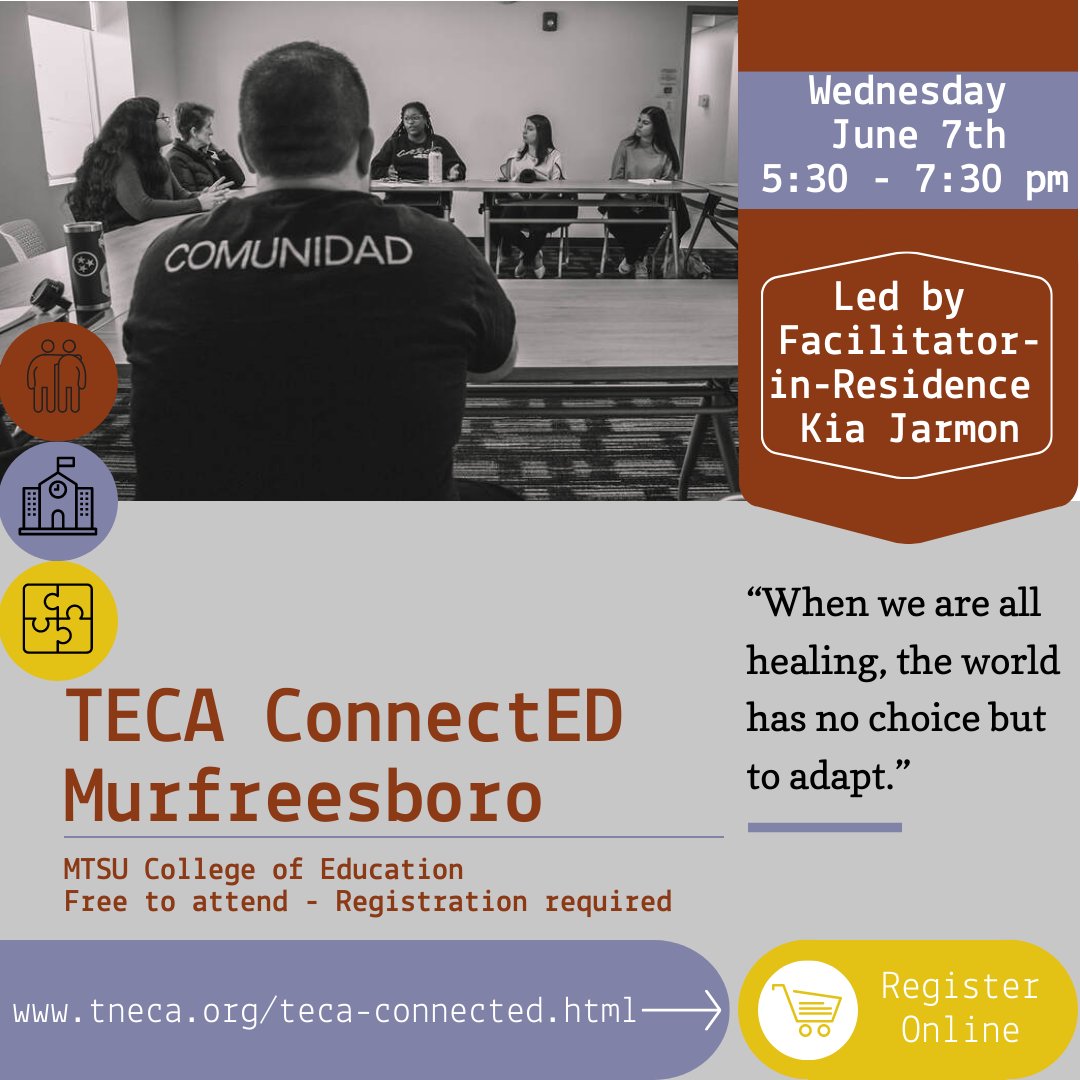 TNEdColorAllies's tweet photo. !!!!!
TECA ConnectED is coming to a city near you.
Murfreesboro, we'll see you soon :)
#tnedallies #educatorsofcolor #tneducatorsofcolor
Register here: https://t.co/6NHctWaOb5 https://t.co/8AmCJ8nYK4