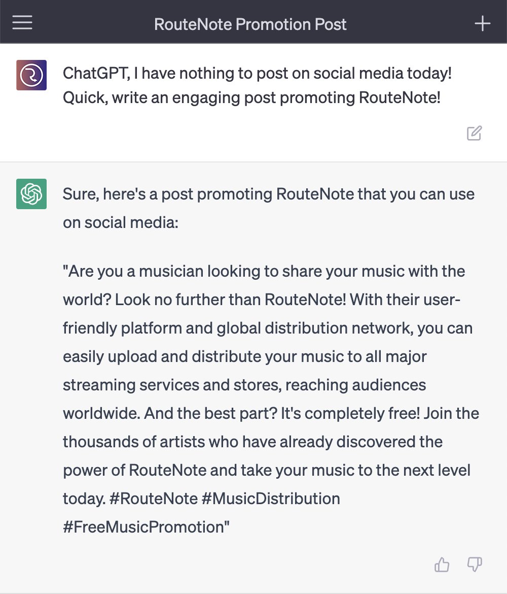 routenote's tweet photo. 🤖 #RouteNote #MusicDistribution
#FreeMusicPromotion https://t.co/4ImscSdVkN