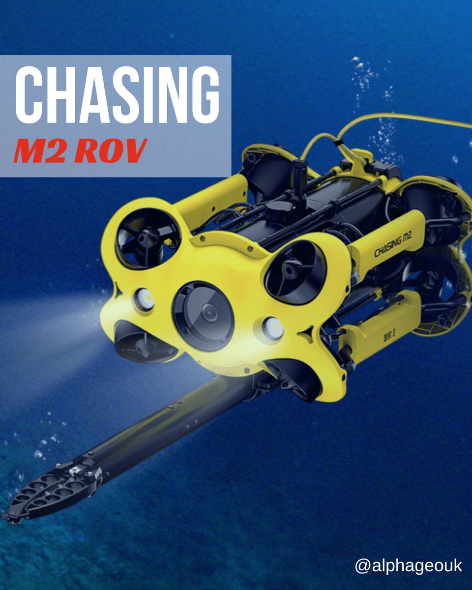 The @Chasingdrones M2 #ROV is a high-tech #underwaterdrone

It can be used for:
#ScientificExploration
#SearchAndRescue
#AquacultureInspection
#UnderwaterPhotography

We'll be showcasing this model at @OceanBusiness next week!

#oceanbusiness2023 #chasingM2 #alphageouk