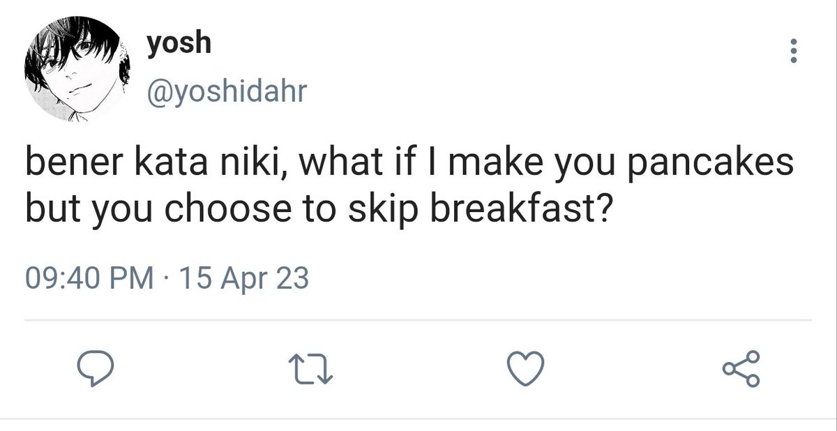 auciles's tweet photo. what if I make you pancakes but you choose to skip breakfast tapi #yoshiden https://t.co/gWCQGHaexj