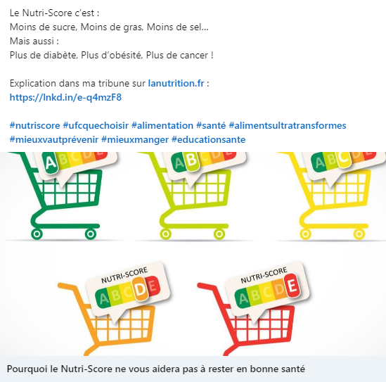 frenchepidemio's tweet photo. Exemple de désinformation sur le Nutri-Score qui induirait "Plus de diabète. Plus d'obésité. Plus de cancer" 🤦

VS

Le Centre International de Recherche sur le Cancer qui soutient le Nutri-Score associé à une réduction de risque de cancer

https://t.co/9WMo7632eS https://t.co/BfFShyKPql