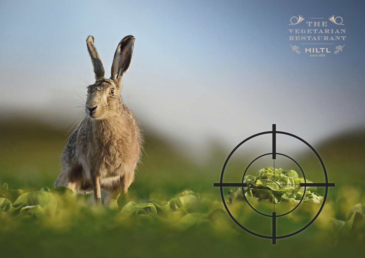 creapills's tweet photo. Cette pub créative pour un restaurant végétarien tape vraiment dans le mille 🎯

Crédits : Hiltl par l'agence Ruf Lanz (Suisse) https://t.co/Ld828jRW6c