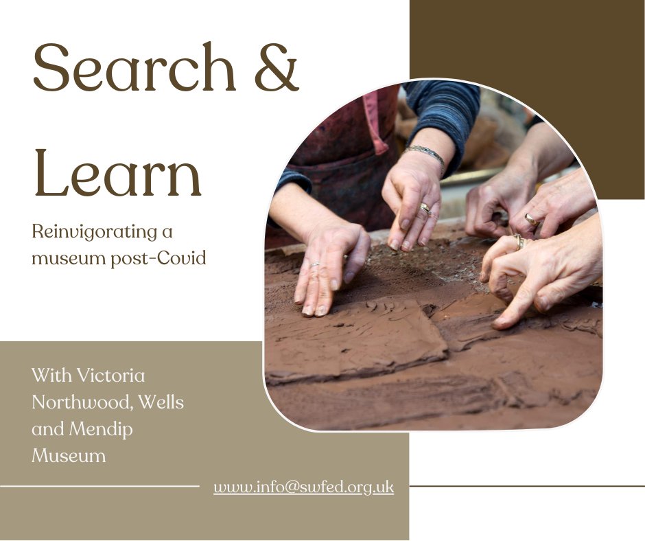 SWFed's tweet photo. Join our next talk on 20th April! We'll be discussing the progress of the NLHF funded project - 'Search and Learn' and the recovery of independent museums post- Covid. Tickets are just £2.75 and SWFed membership is FREE! https://t.co/vom69rVmtl https://t.co/qqwvI7brxI