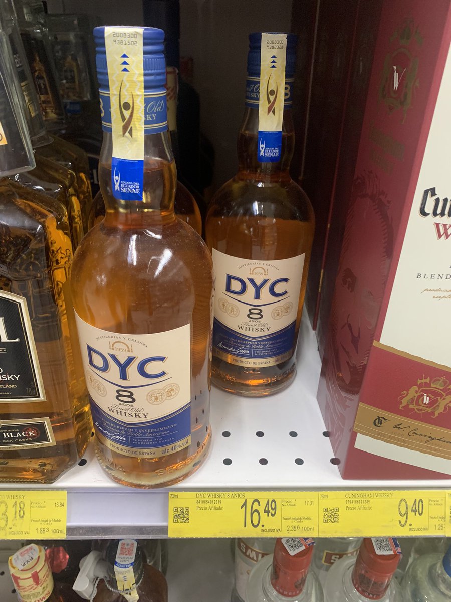 luisesgo's tweet photo. Amigos:
Ha llegado a Ecuador el @DYC_es de 8 años y además a un excelente precio, más barato por litro que el Red Label.
Es el güisqui de preferencia en España,
Y el 8 años es un muy buen güisqui.
🥃🥃🥃 https://t.co/g3MYCVPVvz