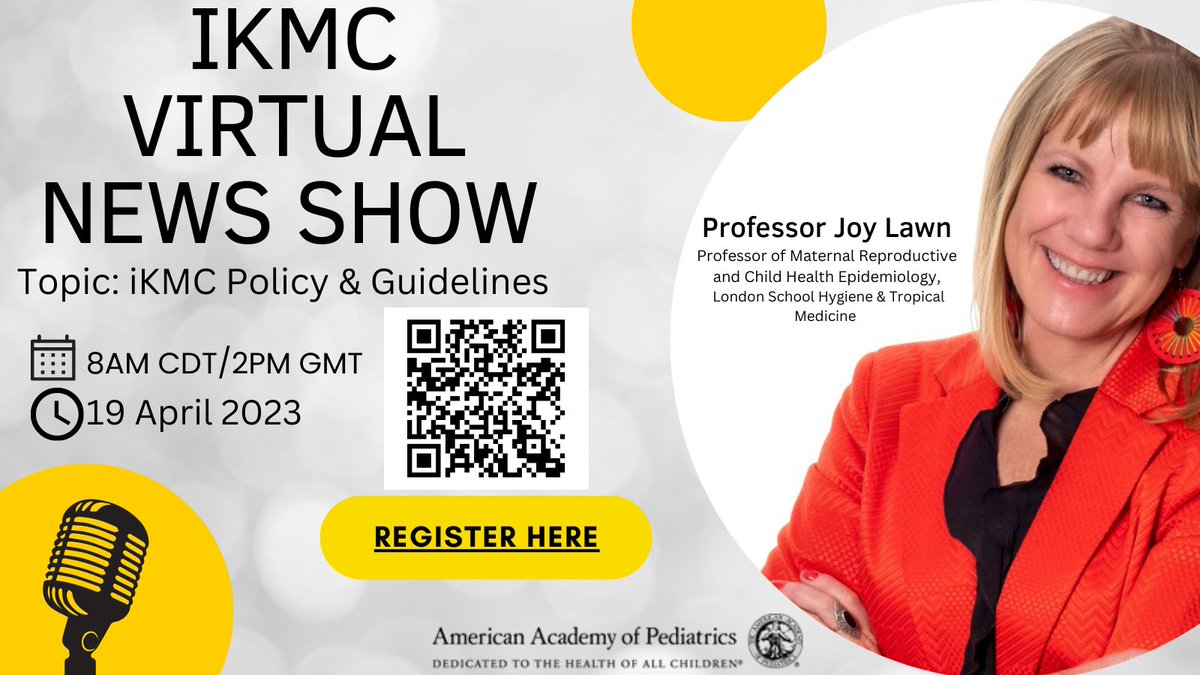 AAP Global Health (@aapglobalhealth) on Twitter photo It's almost here! The virtual news show on immediate kangaroo mother care is on April 19th at 8 am CT/2 PM GMT. Don't miss this opportunity to hear about #iKMC impact from <a href="/joylawn/">Prof Joy Lawn</a>. Register: ow.ly/2pbi50NxsbY #globalhealth #iKMC #AAP #skintoskin #gatesfoundation It's almost here! The virtual news show on immediate kangaroo mother care is on April 19th at 8 am CT/2 PM GMT. Don't miss this opportunity to hear about #iKMC impact from <a href="/joylawn/">Prof Joy Lawn</a>. Register: ow.ly/2pbi50NxsbY #globalhealth #iKMC #AAP #skintoskin #gatesfoundation