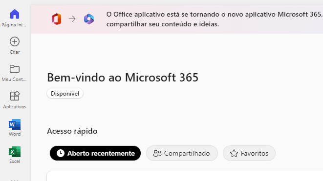 💡 VOCÊ SABIA? 

Se você clicar ao mesmo tempo nas teclas Windows+Cntrl+Alt+Shift do seu teclado, tu vai abrir uma versão GRATUITA do Office. 

Você pode utilizar, sem pirataria, o Word, Excell, Power Point... 

E funciona offline!