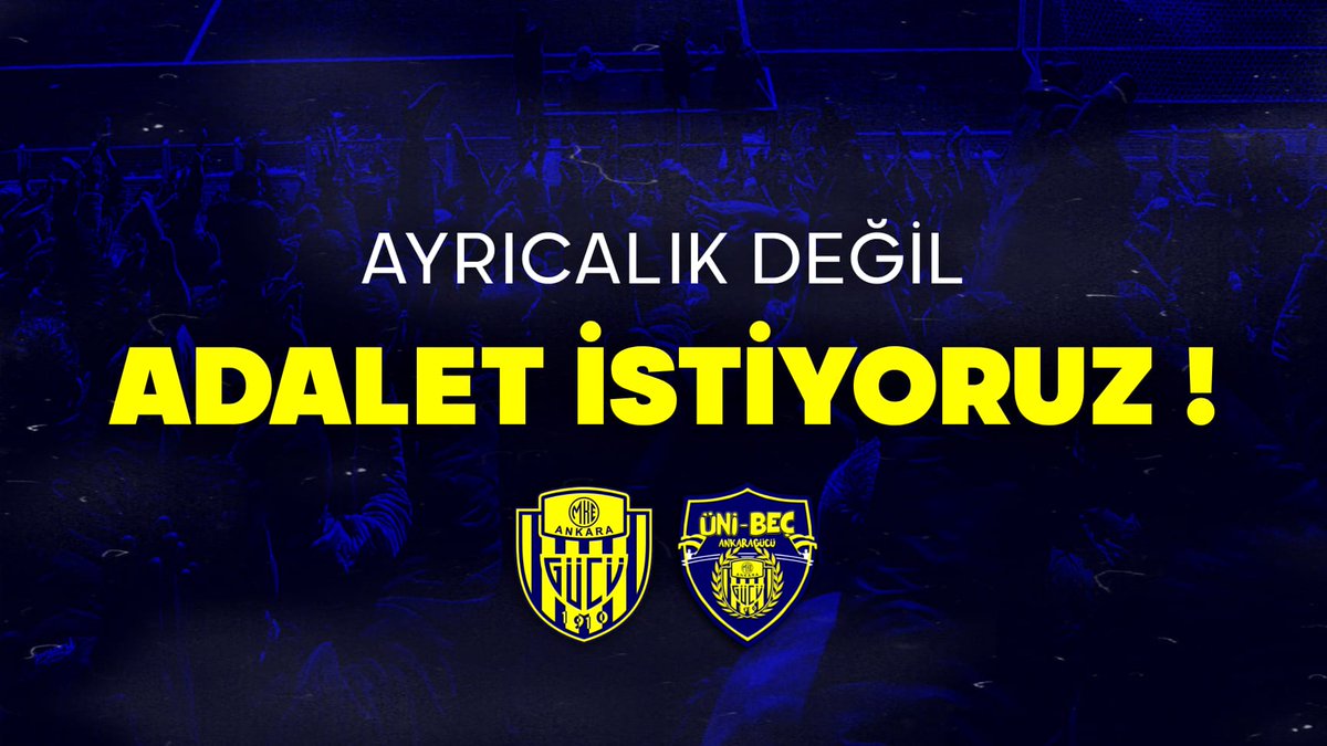 Türkiye Süper Lig hakemleri skandal yaratmaya devam ederken, dün oynanan fenerbahçe- Ankaragücü maçı bardağı taşıran son damla olmuştur.

Ayrıcalık değil ADALET istiyoruz. Sadece Ankaragücü için değil, katledilmeye çalışılan tüm Anadolu Kulüpleri için yarın değil, şimdi #Adalet!
