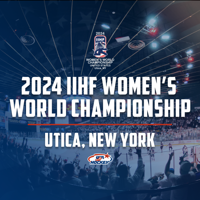 usahockey's tweet photo. The 2024 @IIHFHockey Women's World Championship is heading to Utica, NY! 🇺🇸

#WomensWorlds | @CityofUtica