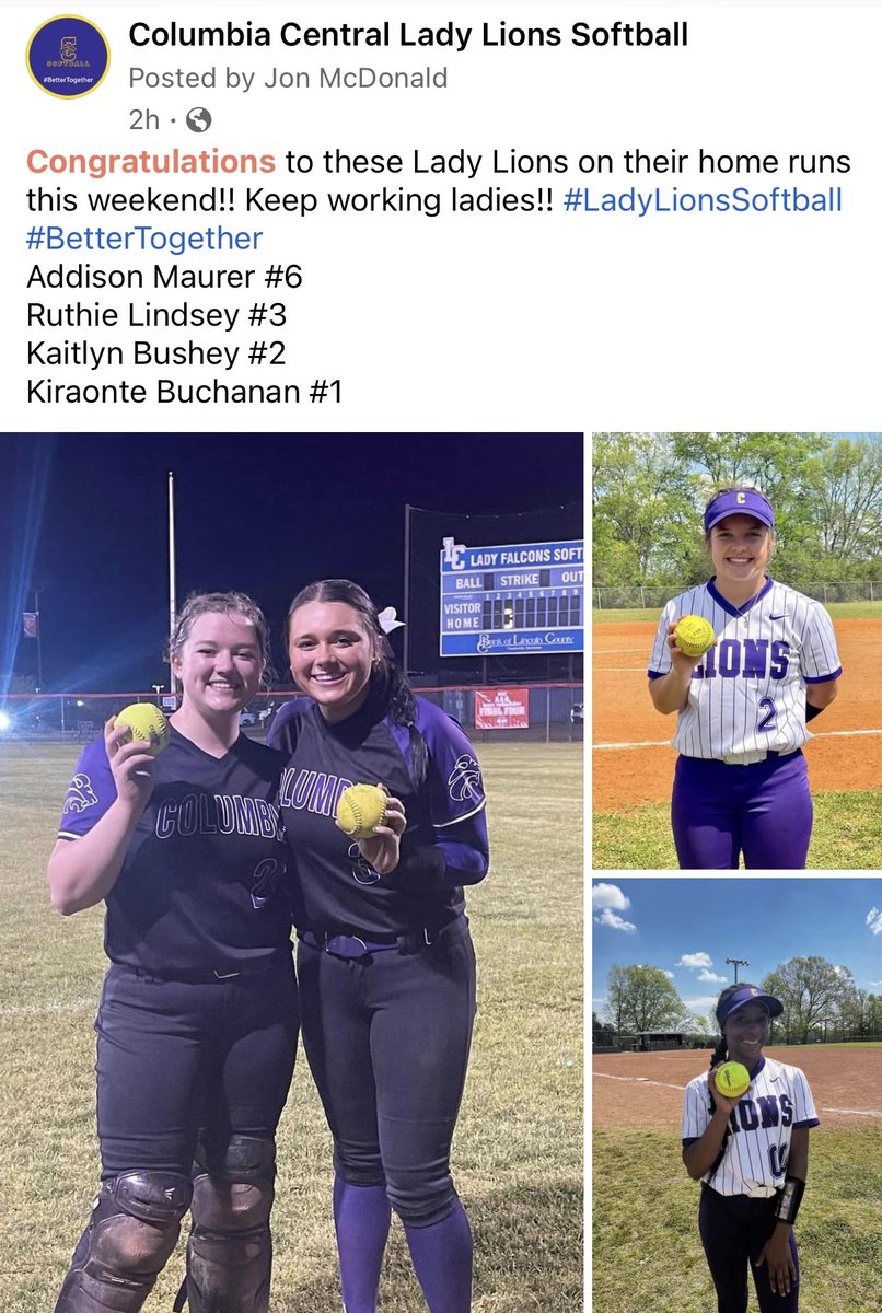 Columbia Central Softball (@clionssoftball) on Twitter photo 
