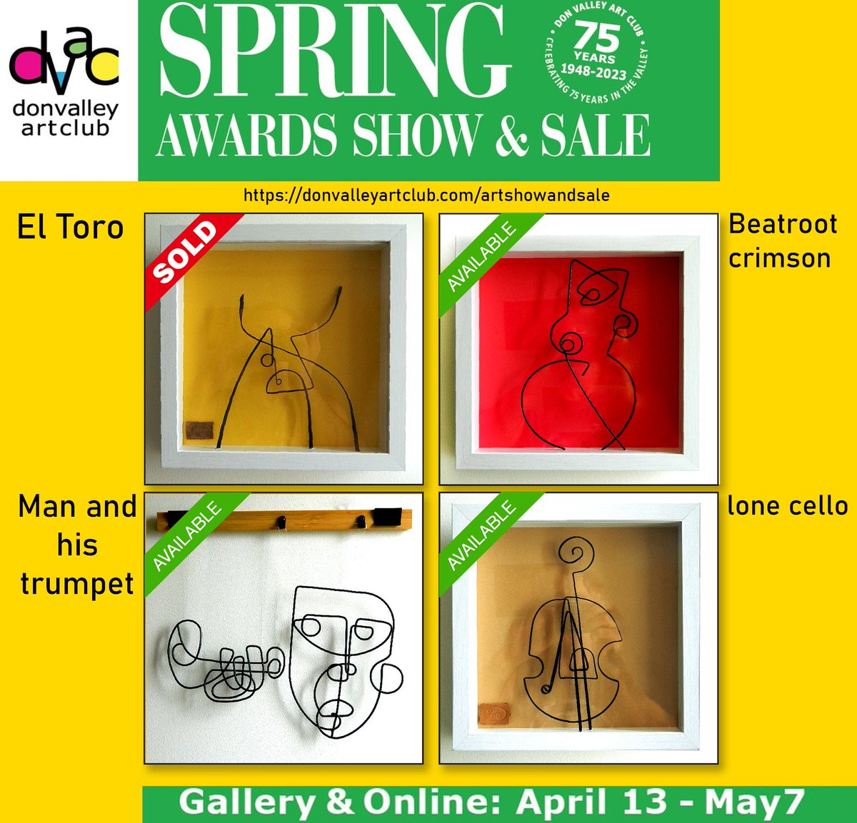 One sold so far, 3 more artworks waiting to find a new home
donvalleyartclub.com/.../product...…
#minimalart #minimalism #abstractart #wireart