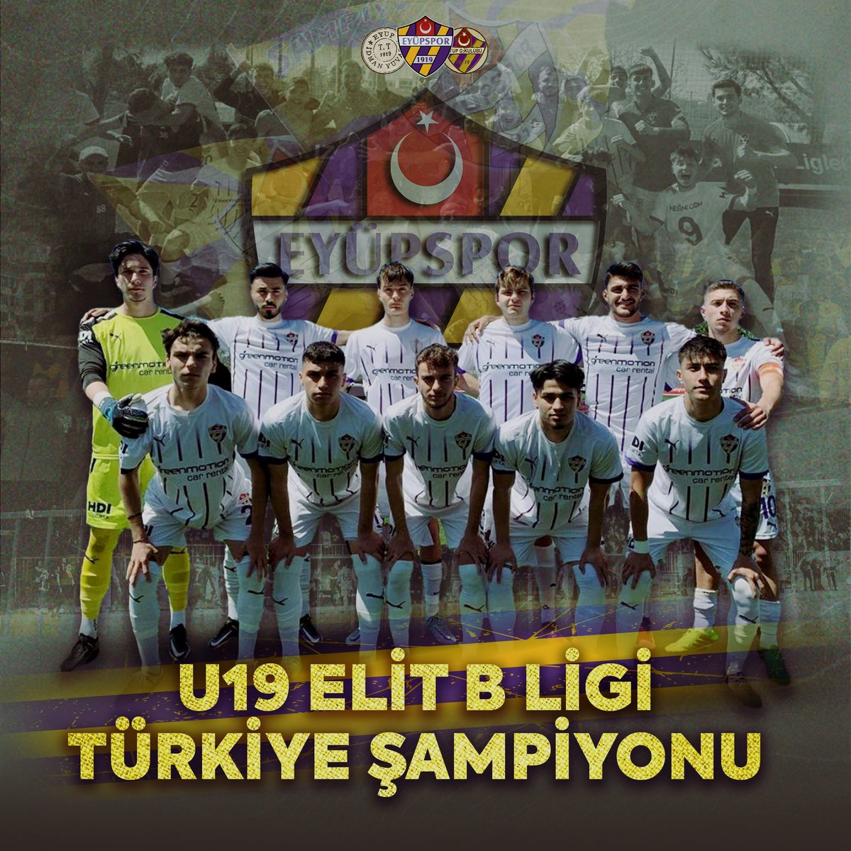 ŞAMPİYON EYÜPSPOR!

U19 Elit B Ligi'nde finalinde Yılport Samsunspor U19 takımı ile karşılaşan Eyüpspor U19 takımımız, maçı penaltılarla kazanarak Türkiye şampiyonu oldu.

Tebrikler Eyüpspor U19! 🟣🟡