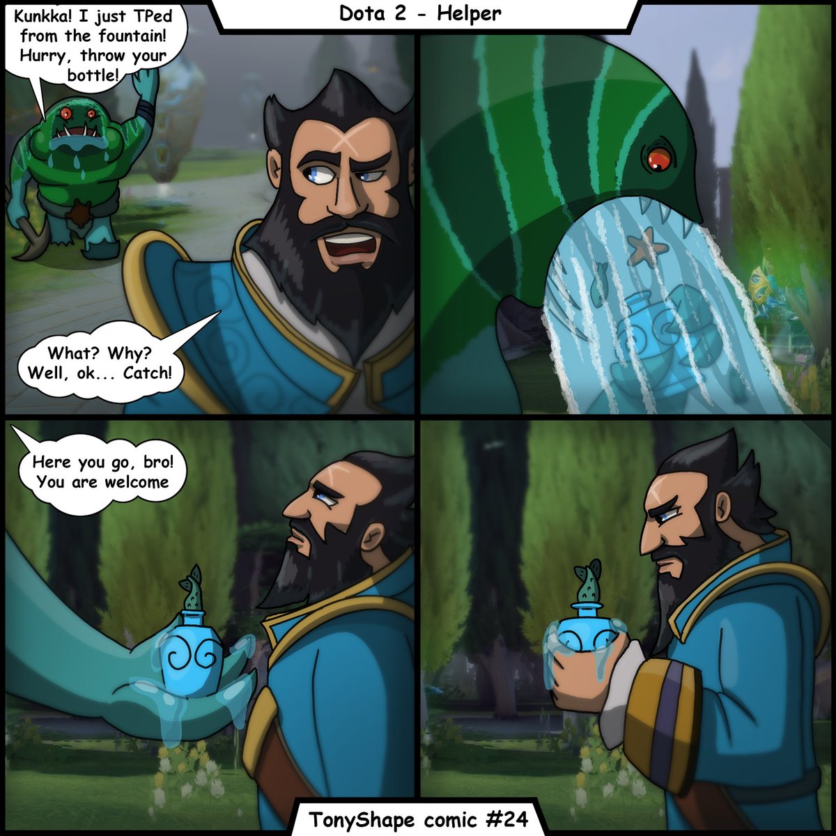 Tony_Shape's tweet photo. Dota 2 - Helper
#Dota2 #Kunkka #Tidehunter #Comic https://t.co/DNdVtOEv3f