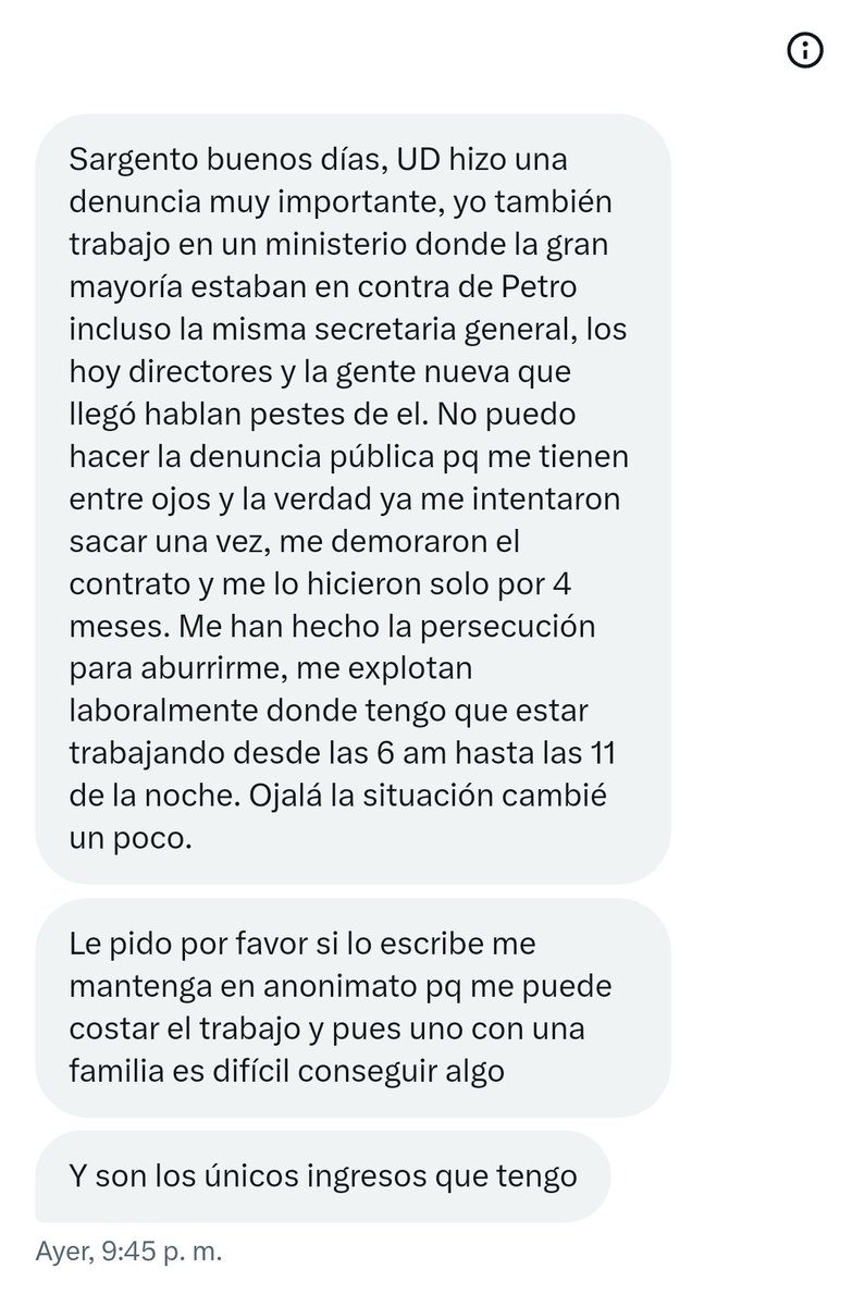 SARGENTOCHALA's tweet photo. Esto no tiene ninguna presentación y me voy a encargar de exponer una a una todas esas personas que por un lado atacan al gobierno del Presidente @petrogustavo y por otro son contratadas  por funcionarios del mismo gobierno, eso está ocurriendo en el @mindefensa, un tráfico de influencias y la viceministra del @divriveteranos Elsa Piedad Morales complaciente con la situación, si le queda grande afrontar el reto renuncie.