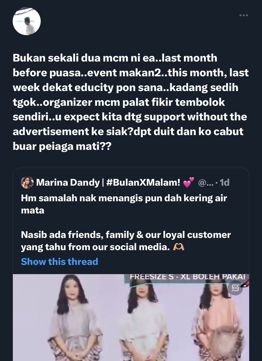 adrianono_'s tweet photo. A lot of responses from the netizens are siding with her, stating that it wasn't the first time that the organisers had done this to other outlets too. https://t.co/vDoLcTU1Ct
