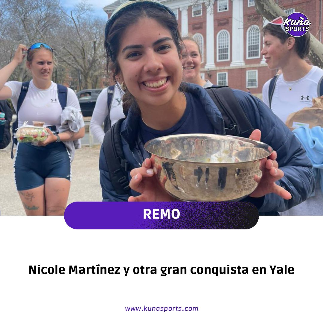 kunasports's tweet photo. Por segundo año consecutivo Nicole Martínez lleva a su universidad la Case Cup, y celebrando ante un clásico rival.🏆

🚣🏻‍♀️El equipo de remo de Yale, ubicado en el puesto 3 del ranking nacional, conquistó dicho trofeo por décima temporada consecutiva.

#KuñaSports💜 https://t.co/c8yHsPfyIl