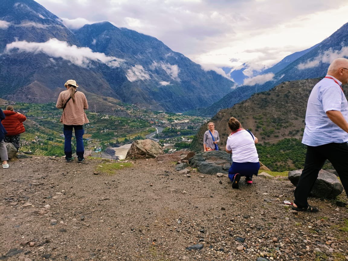 Tourists reach their destination after driving on Karakoram Highway, often referred to as the 8th wonder of world. @saiyahtravels