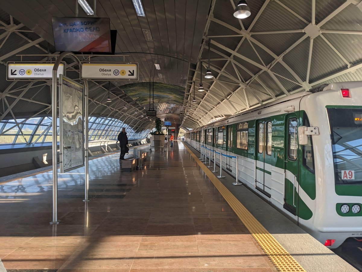 PTJD's tweet photo. Nice subway station at Sofia airport. Had to take a bus to town 4 years ago. Very Convenient and cheap. https://t.co/1jmUf2l2bF