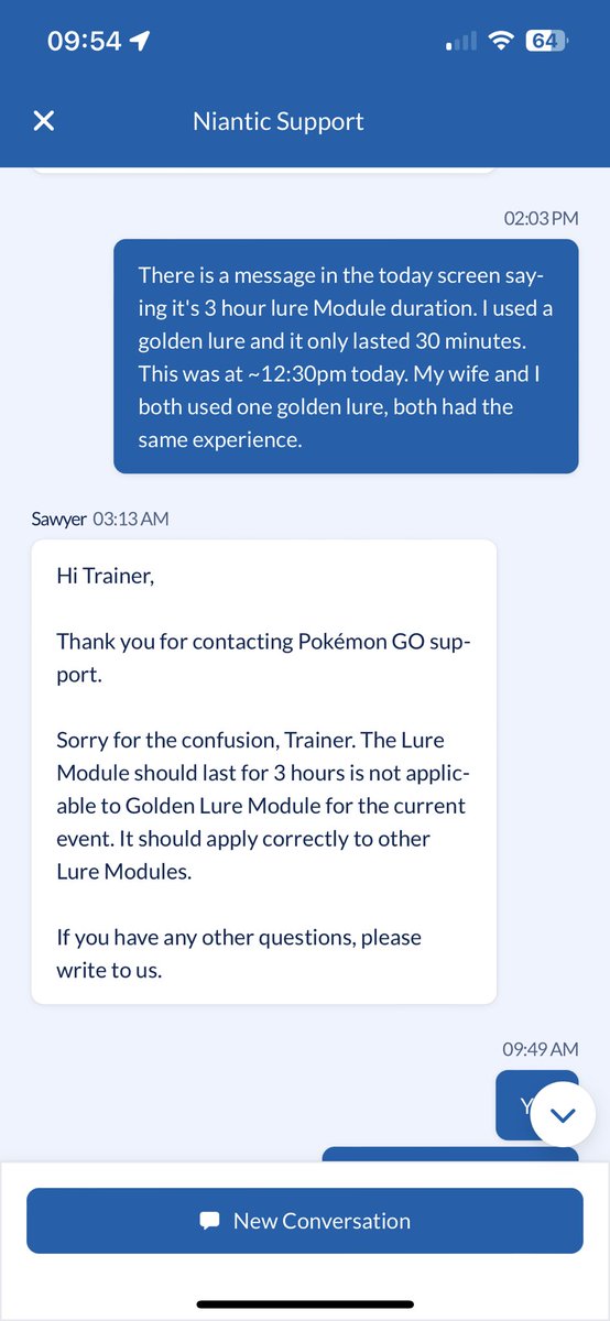 0highstakes's tweet photo. @PokemonGoApp Cool, maybe stop with the false advertising for the next event. 

"3 hour lure module duration" is a lie. "Some lures will have a 3 hour duration, but not that one" is apparently the truth. https://t.co/HHl5GCzRYN