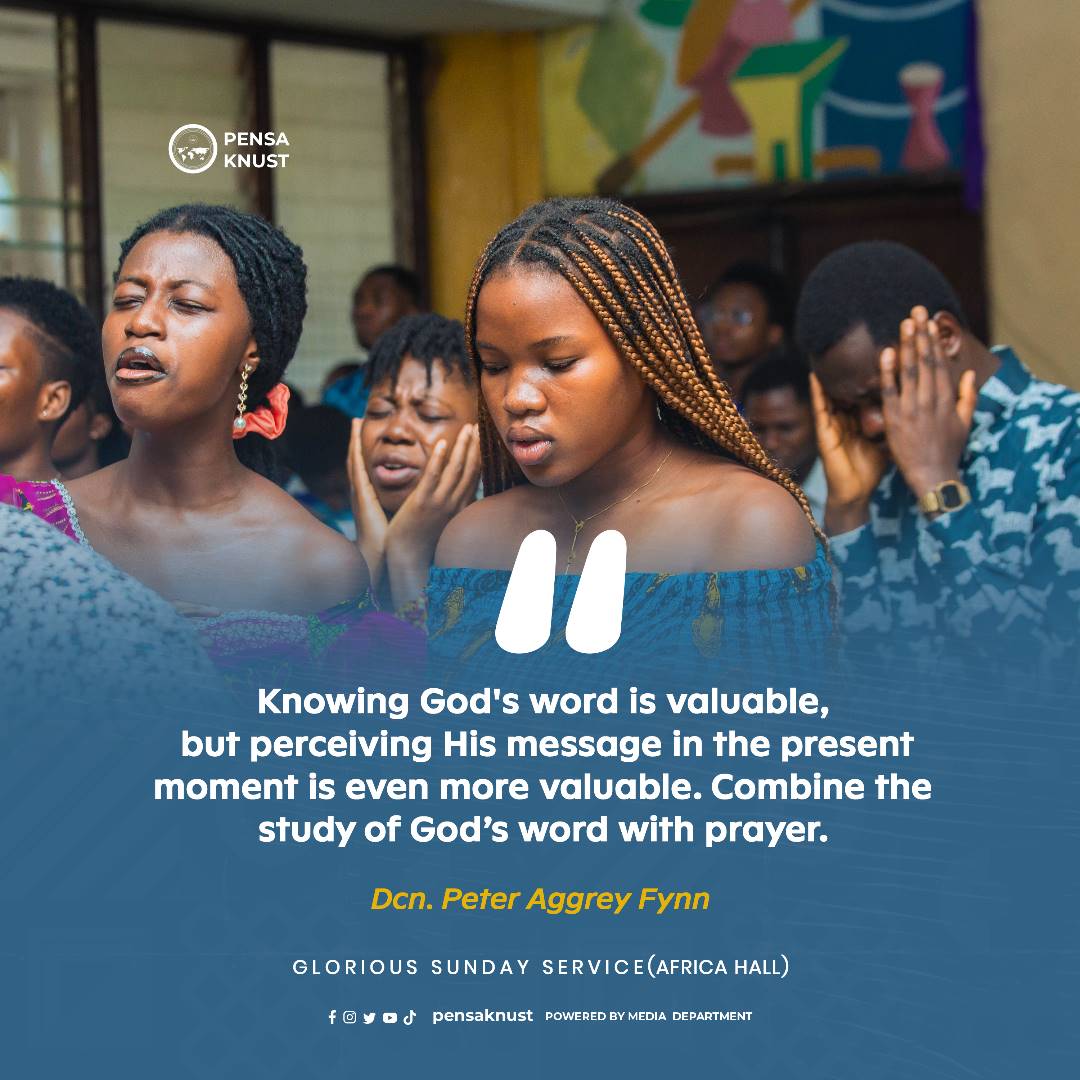 PENSAKNUST1's tweet photo. Knowing God's word is valuable, but perceiving His message in the present moment is even more valuable. Combine the study of God's word with prayer
~Dcn. Peter Aggrey Fynn

#SundayGloriousService 
#RevivedCoworkersofChrist https://t.co/5QAjqwCRnY