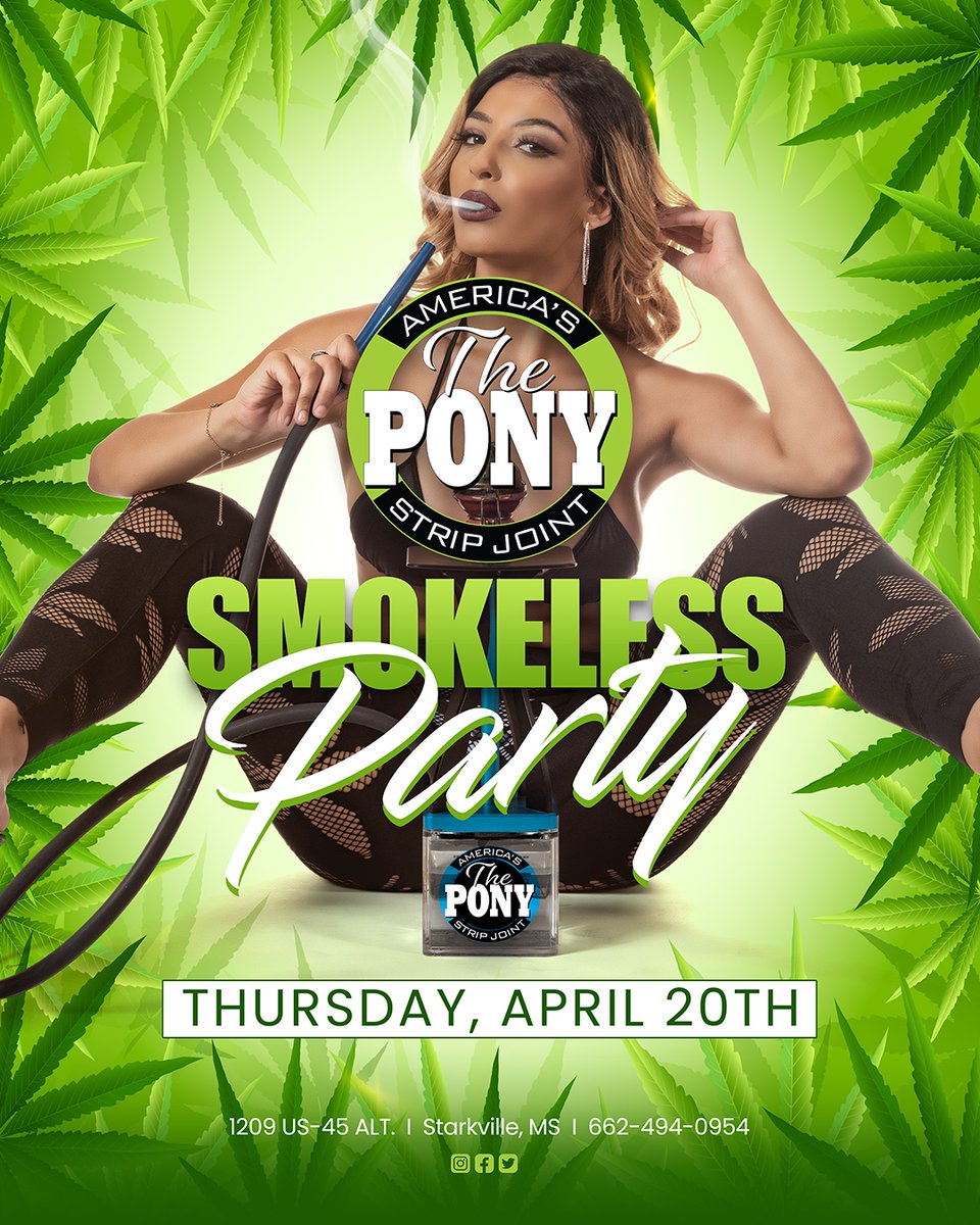 starkvillepony2's tweet photo. 🌟April 20th🌟
National MUNCHIES Day is coming up!
The Pony will be satisfying all of your cravings during our Smokeless Party!
.
.
#green #fun #spring #nonsmoker #earthday #cheechandchong #april #smokless #starkvegas #starkville #thepony #starkvillepony https://t.co/wNIO4cd4cC