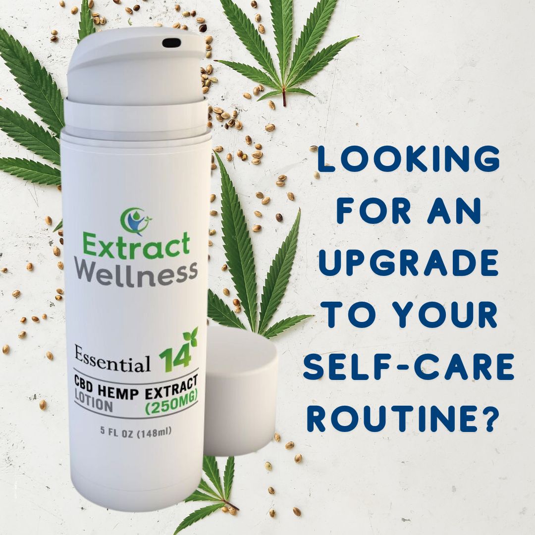 Looking for an upgrade to your self-care routine? 💅 Our CBD skin lotion might just be the answer! #SelfCareLove #CBDLifestyle #SkinGlow #WrinklesReduction #FineLinesCare extractwellness.com/essential-14-C…