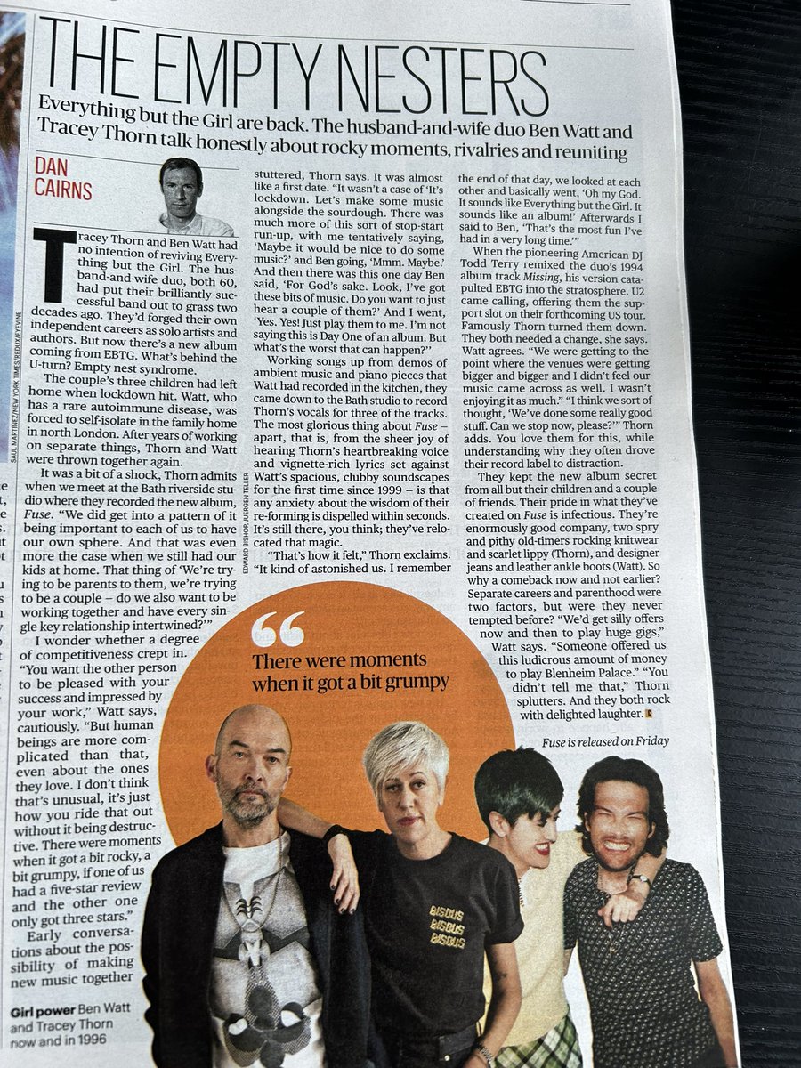 Today just got more exciting #fuse <a href="/tracey_thorn/">Tracey Thorn</a> <a href="/ebtg/">EverythingButTheGirl</a> <a href="/thetimes/">The Times and The Sunday Times</a>