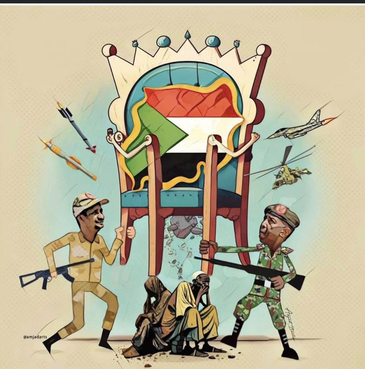 #لا_للحرب_في_السودان

لا ناقة و لا جمل لأهل السودان أجمعين في هذا الصراع العسكري العبثي و الأفضل رفض الحرب و الإنحياز لقضايا الثورة السودانية!
انها حرب بين الكيزان 

#ProtectSudaneseCivilians