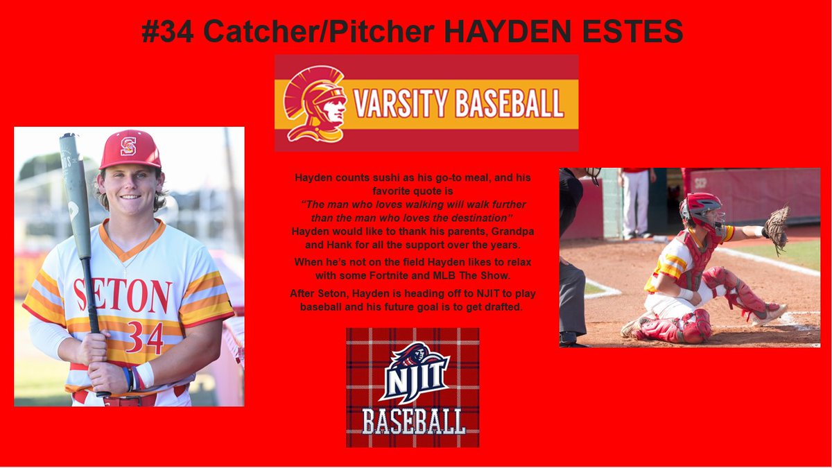 Class of 2023 Senior Spotlight #34 Catcher/Pitcher HAYDEN ESTES

#OnceASentinelAlwaysASentinel

<a href="/SCPAthletics/">Seton Catholic Athletics</a> @SCPBoosterclub <a href="/TheRedZoneSCP/">SCP REDZONE</a>