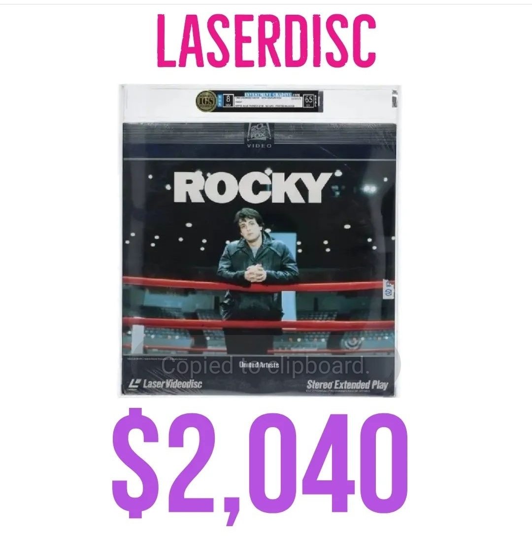 HighEndCNews's tweet photo. A Sealed rocky laserdisc sold for $2,040 at goldin. Big saleeee @IGSCollectables
🔥🔥🔥🔥🔥🔥🔥🔥🙀🙀🔥🔥🔥🔥🔥🔥🔥🔥🔥
#watagames #sealedvhs #heritageauctions #vga #vgagraded #wata #rewindgrading #cgc #psa #igs #comics #comicsforsale #comic #bgs #hiphop https://t.co/2Q8i4PZN9k