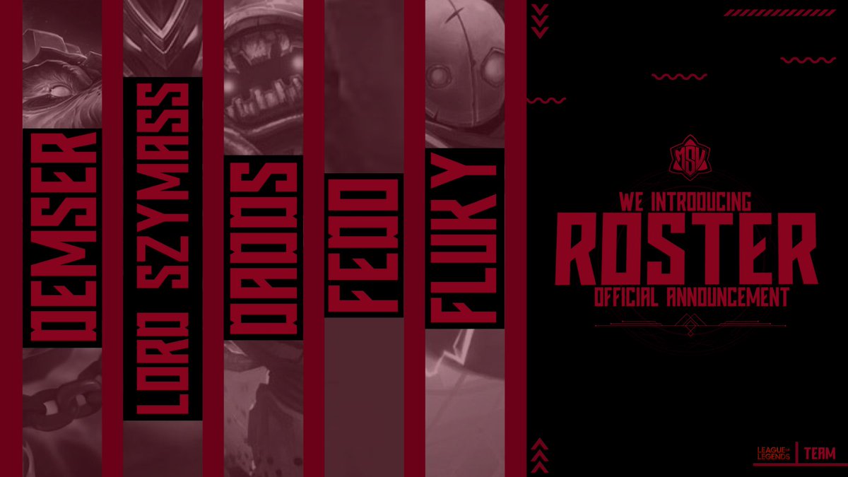 MaestroVEsports's tweet photo. Coś się kończy, coś zaczyna... 
Po sukcesach odniesionych przez poprzednich graczy Maestro, postanowiliśmy odświeżyć roster i powołać nowych zawodników. Poznajcie naszych reprezentantów: 

🔝 @demser11 
🌳 @LordSzymass 
🧙‍♂️ @therealDadds 
🏹 @Fedo95_ 
🚑 @FlukyKamil https://t.co/oJ2s1UWwN9