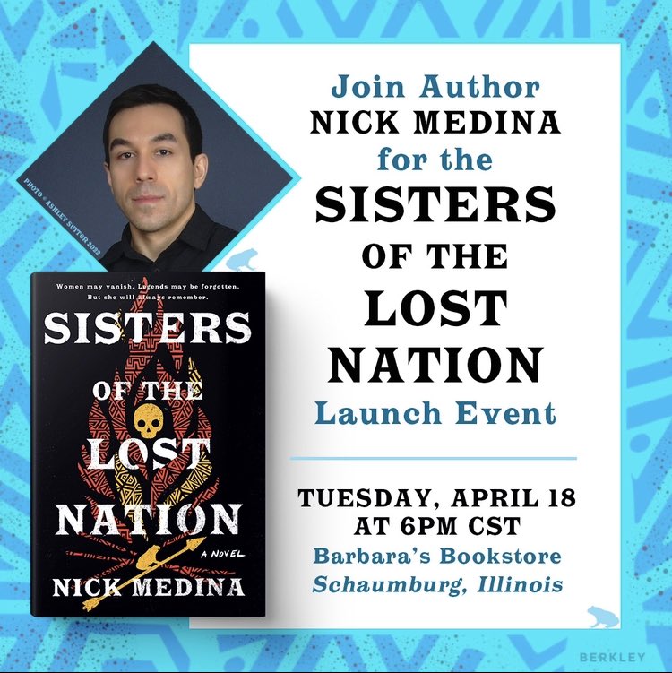 MedinaNick's tweet photo. 🚨GIVEAWAY🚨 SISTERS OF THE LOST NATION drops Tuesday, April 18th. To celebrate, I’m giving away one signed copy. FOLLOW &amp; RETWEET for your chance to win (winner will be notified April 19th). 🐸

Order: https://t.co/qXDuxbkX77

#sistersofthelostnation #BookTwitter @BerkleyPub https://t.co/nagnYX3jG1