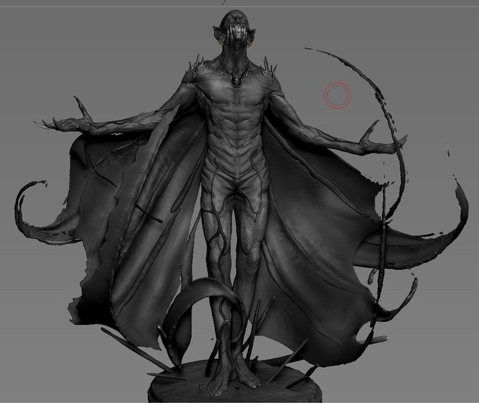 モノクロも渋くて良いな出力してワンフェスとか参加してみたい#wip #Zbrush 