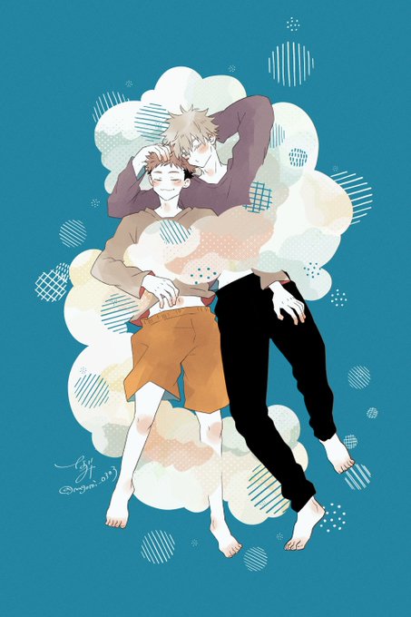 「closed eyes orange shorts」 illustration images(Latest)