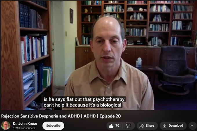 2,894 views  14 Nov 2020
Is RSD the same as emotional dysregulation in ADHD? I'll share my thoughts about what is useful (and what is not) about the concept of Rejection Sensitive Dysphoria.


Join the conversation on Facebook: https://www.facebook.com/DrJohnKruse