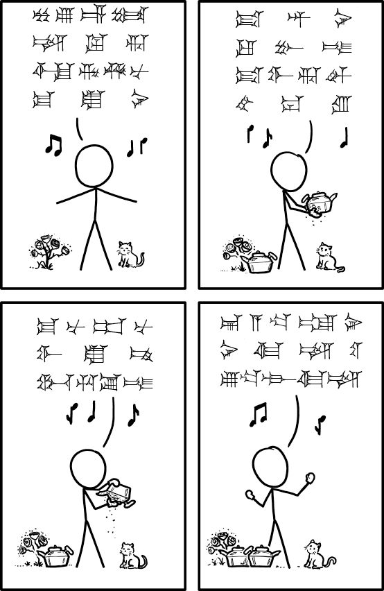𒎙𒎙 <a href="/ManishEarth/">Manish</a> suggested that I translate this xkcd into Akkadian:   
x.com/xkcd/status/16…