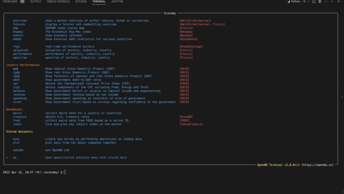 This is not BloombergGPT but our own AskOBB which allows users to interact with the OpenBB Terminal through natural language.

i.e. an open source BloombergGPT.

Still early days, but I'm excited.

Strap in.