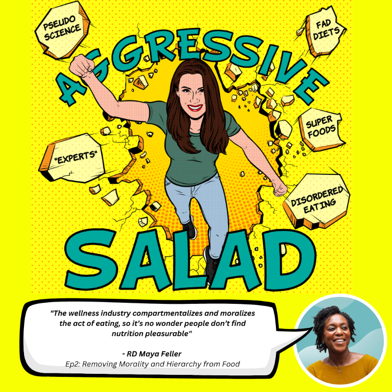 New episode of Aggressive Salad podcast drops today! Joined by the wonderful @mayafellerRD to discuss food deserts, social determinants of health, dethroning BMI, food apartheid, and the implicit bias and racism in dietetics. Please leave a review on Spotify or Apple podcasts.🥰