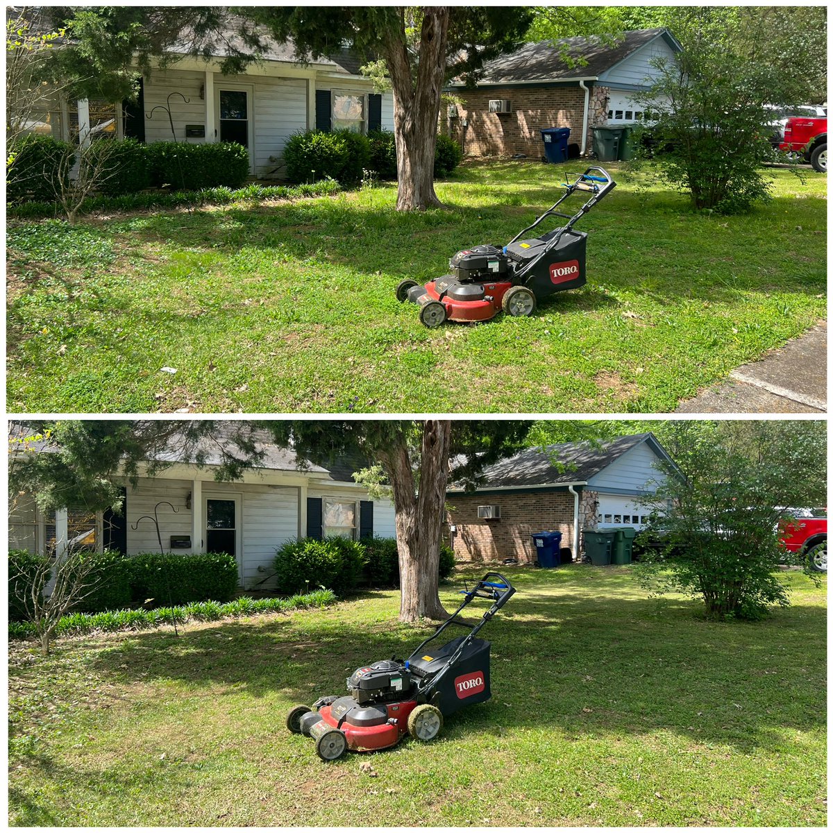 iamrodneysmith's tweet photo. This afternoon we had the pleasure of mowing Ms. Alton’s lawn . She was inside resting on this beautiful Sunday . Making a difference one lawn at a time . https://t.co/KYjU72lcNl