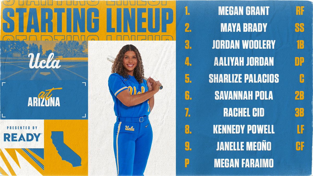UCLA Softball on Twitter "The starting lineup for the series finale at