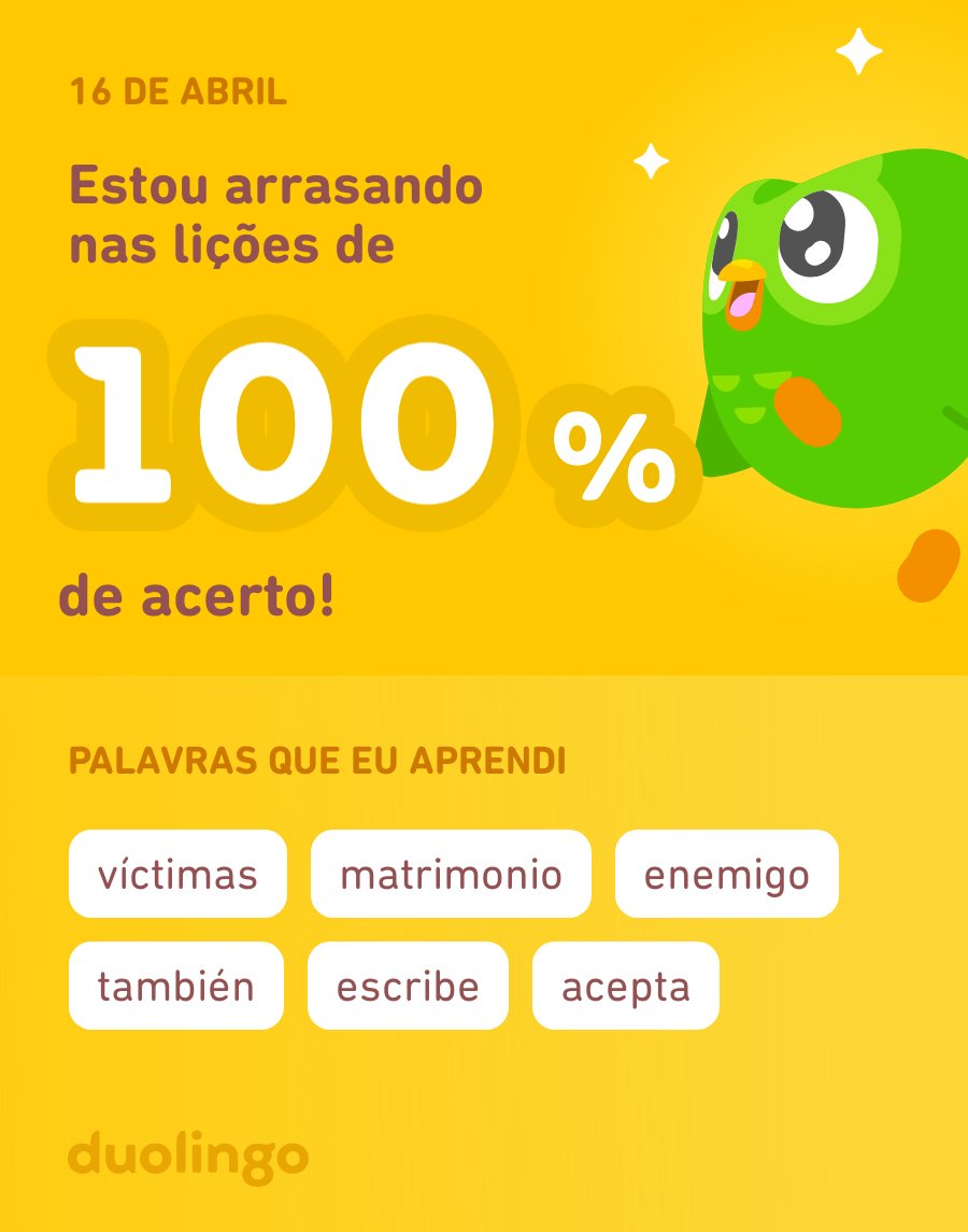 Estou aprendendo espanhol no Duolingo! É grátis, divertido e eficaz.