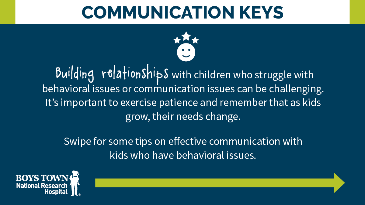 BoysTown's tweet photo. Boys Town Parenting experts compiled tips to help parents better communicate with children struggling with behavioral issues or who have trouble communicating. See more: https://t.co/YALZKeKABX
#parentingtips #communication #parentingadvice #parentingresource https://t.co/XWLM4KuStk