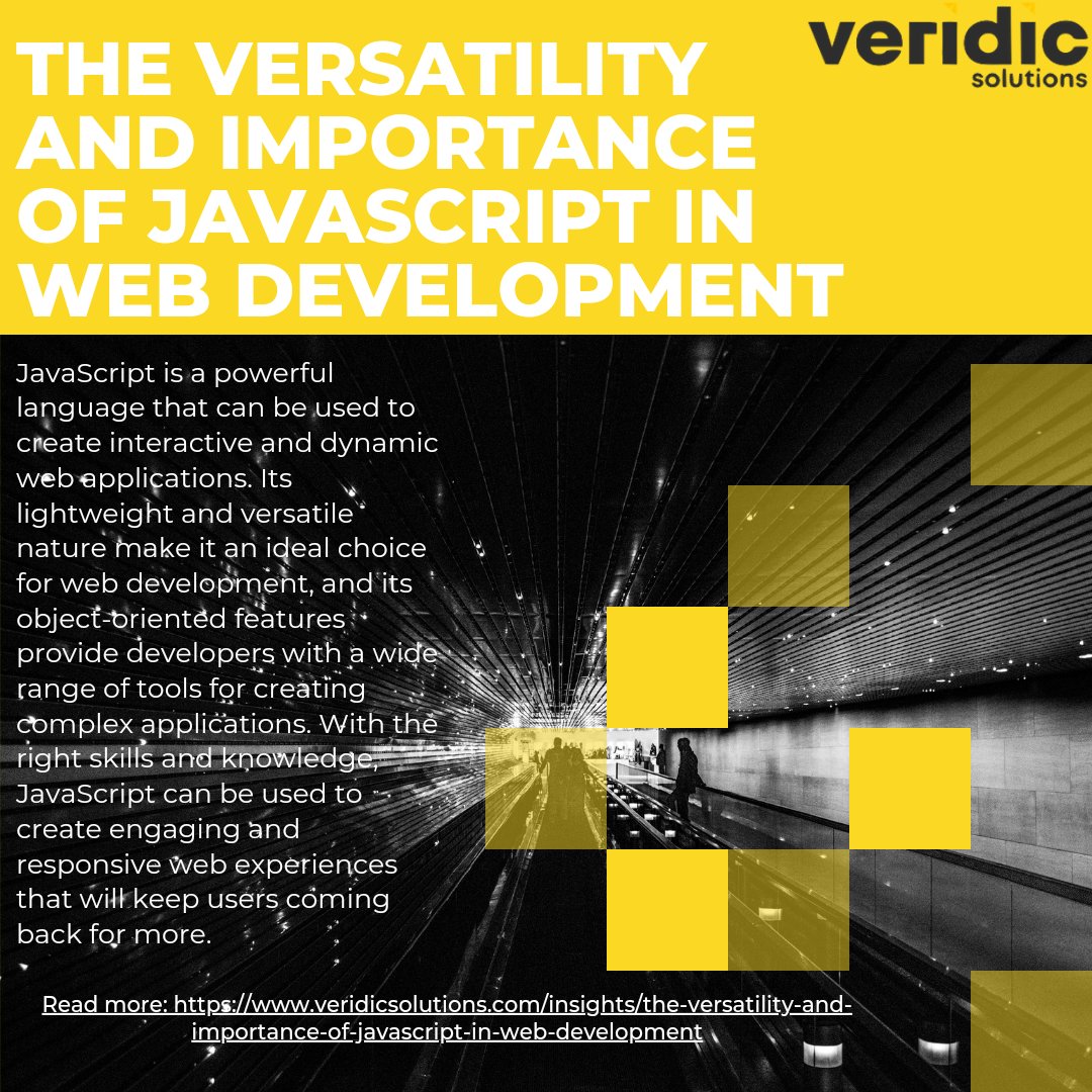 Have you heard about Java language and JavaScript developing? If you have not, let us introduce you to the topic of JavaScript Web Development. 
Read more on JavaScript Development: veridicsolutions.com/insights/the-v…
Apply with us: veridicsolutions.com/careers

 #programming #webdevelopment
