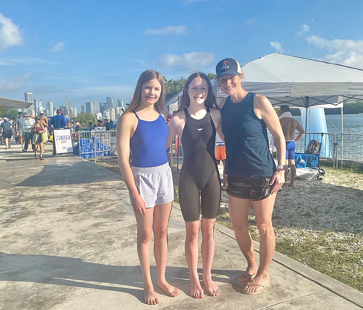 GYWDolphins's tweet photo. Dolphins in the Miami Open Water! @melissa_geiger1 is 7th female &amp; 20th overall; @ilsefedoronko 10th female &amp; 34th overall in the @swim.miami 5K race.@gilliangeiger, was 1st in 40+ 1-mile race.  Over 420 swimmers raced in open H2O festival #GoDolphins! @ywcagreenwich, @ctswim https://t.co/Ydp0shSDpD