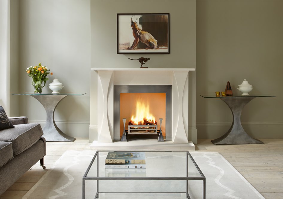 We collaborated with London-based designer Tom Faulkner, best known for designing and making original pieces of distinctive metal furniture. The simple forms and sculptural presence translate beautifully onto our fireplace and firedog designs.

#chesneysfireplace #tomfaulkner