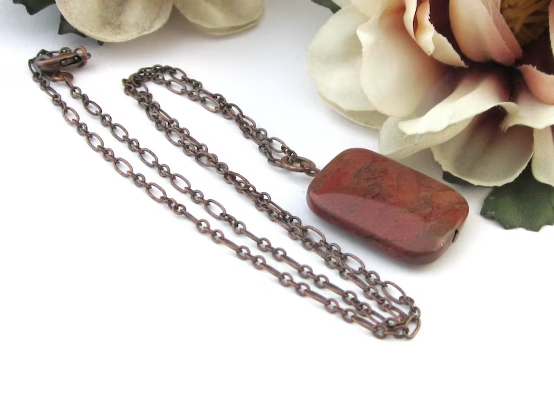 PamelaBaker67's tweet photo. https://t.co/Ft9iIkYERw @SingingBeader #ReddishBrownJasperGemstonePendant #CopperChain #BMECountdown https://t.co/nbpkq4YN1P