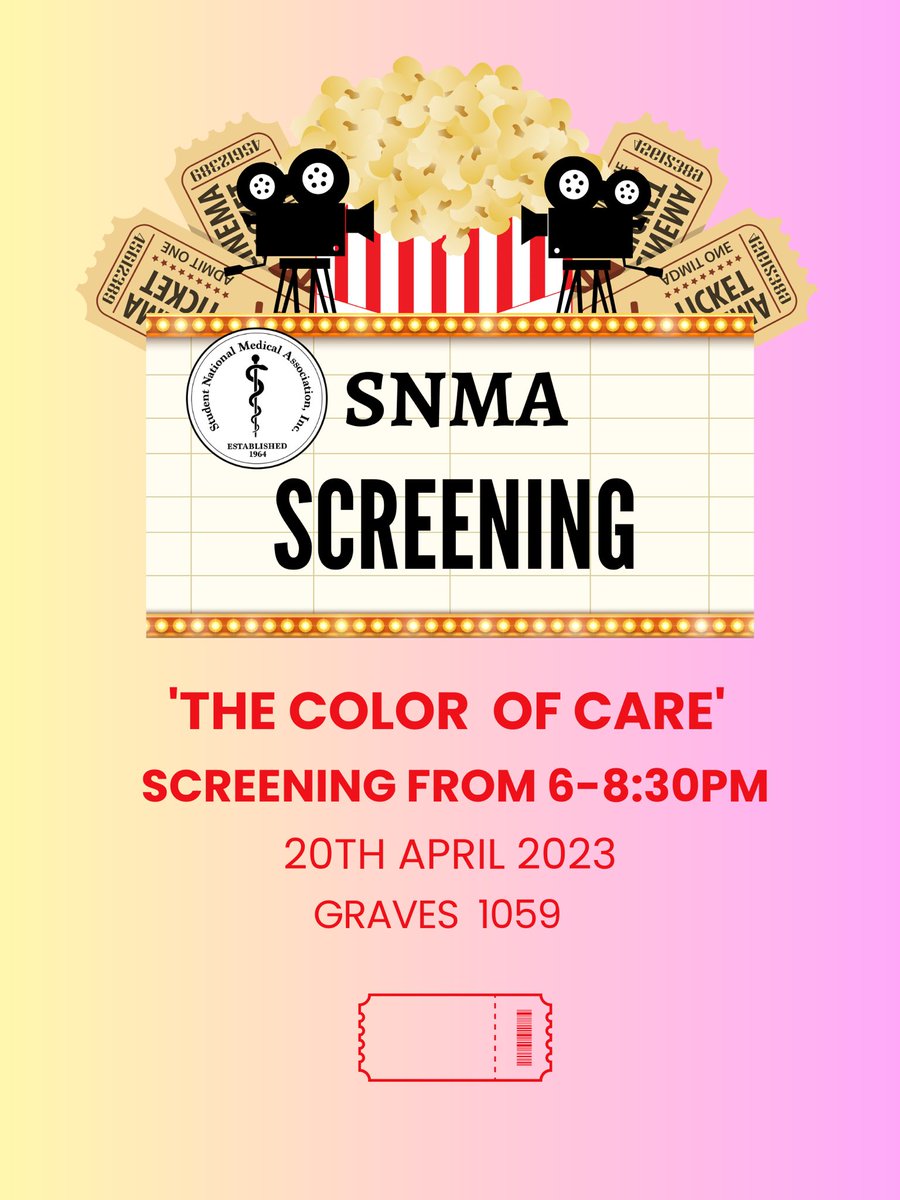 Hello! Join us for the screening of ‘The Color of Care’ in Graves 1059 on the 20th from 6-8:30PM🍿🎥

‘The Color of Care’ is a documentary that chronicles how people of color suffer from systemically substandard healthcare in the United States.