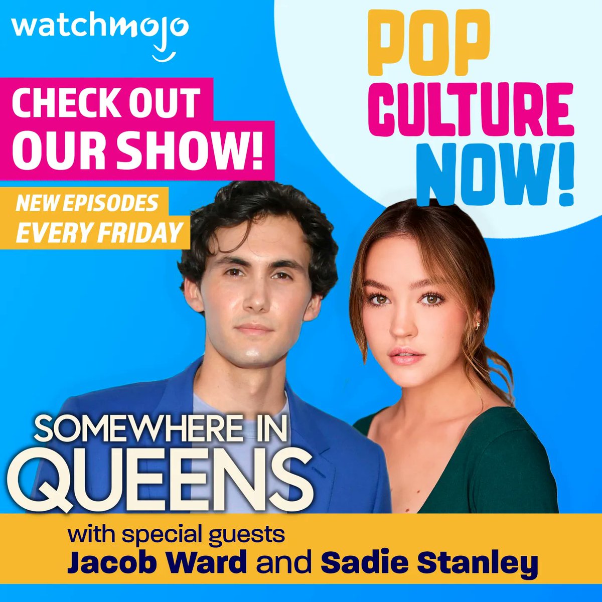 PopCultureNowWM's tweet photo. Check out our latest ep of the @watchmojo podcast w special guests Jacob Ward and Sadie Stanley of the new Ray Romano directed film #SomewhereInQueens and SO MUCH MORE -> https://t.co/tyg0hYxq88 https://t.co/bztlvMM3RJ
