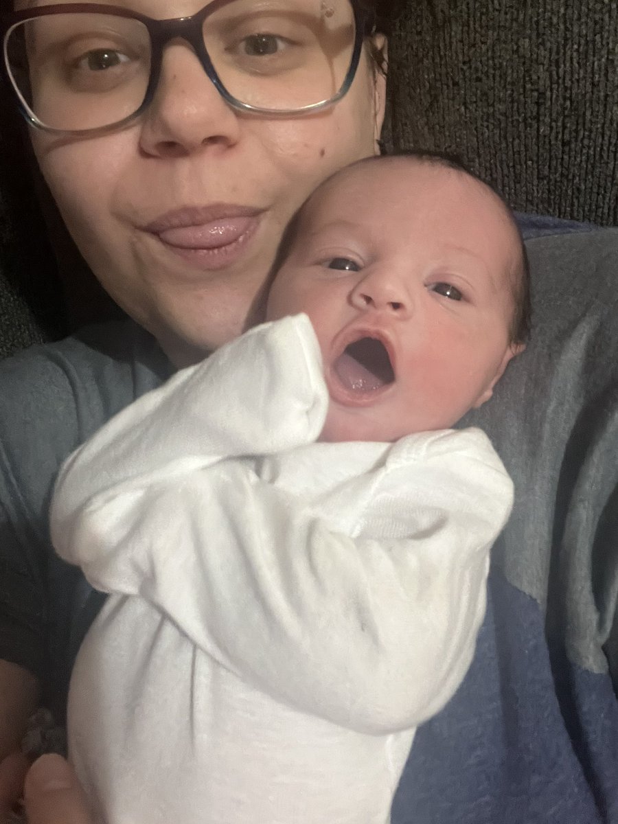 My husband @DonnyFKD1658 and I got to welcome our sweet little Bailey into this world on 3/31. Our squeaky little girl 🖤 this how I get to spend my days now, and I’m so blessed 🖤 #thankful #blessed